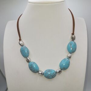 RLM Soho necklace,  Turquoise,  silvertone Robert Lee Morris